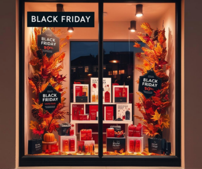 Vitrine commerçant pendant black friday