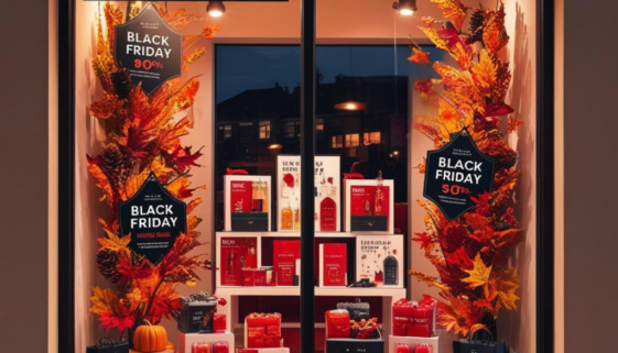 Vitrine commerçant pendant black friday