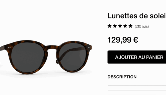Paire de lunettes fiche produit VEO 3D
